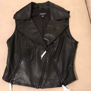 🔥Final Sale🔥 Bebe 100% Leather Vest ❤️